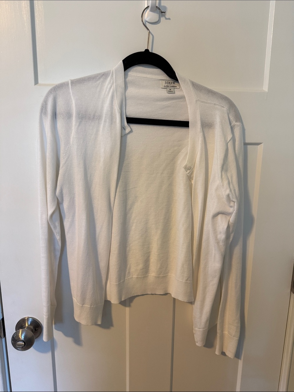 J. Crew White Open-Front Lightweight Cardigan